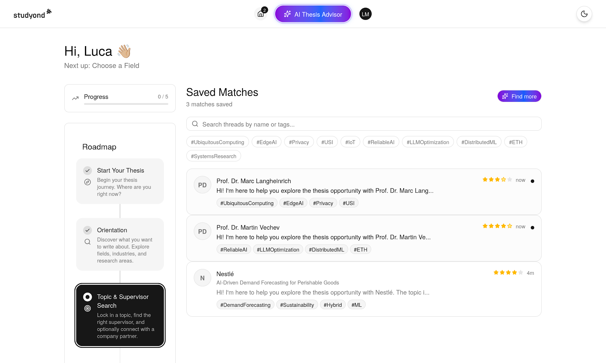 Homescreen Screenshot